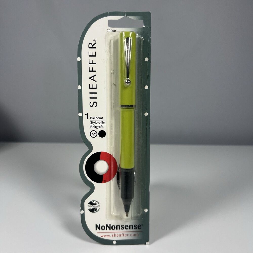NEW NOS Vintage Sheaffer Green No Nonsense Medium Ball Point Pen Black Ink